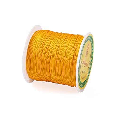 100 Yards 0.8mm Braided Nylon Crafting Thread Chinese Knotting Beading String Macrame Cord Rope for Necklace Bracelet Jewelry Craft Making, DarkOrange - color: Dark Orange, size: 0.8mm