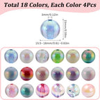 SUNNYCLUE 72Pcs Bubblegum Beads Bulk 16mm Round Beads Chunky Bead Colorful Transparent AB Color Iridescent Beadable Pen Beads Opaque Rainbow Bead Garland Loose Beads for Jewelry Making Beading Kits - color: 72pcs 16mm Bubblegum Beads