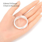 Adabele 5 Feet Authentic Sterling Silver Jewelry Wire Dead Soft Round Beading Wire (0.9mm/19 Gauge) Hypoallergenic Nickel Free for DIY Craft Jewelry Making SS281-0.9 - size: 0.9mm (19 gauge), style: Sterling silver
