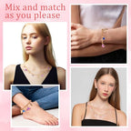 Wurosi 443 Pcs Gold Charm Bracelet Necklace Making Kit for Women, Including 8 Paperclip Chain Bracelets, 4 Paper Clip Chain Necklaces, Accessories for Jewelry Making, Crafts Beginner Supplies Gift - color: 443 Pcs Gold Bracelet Necklace