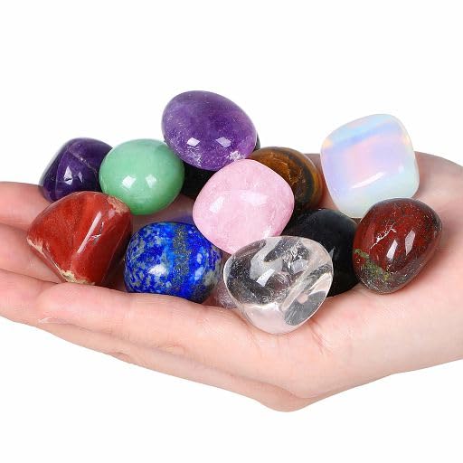 YATOJUZI 10PCS Natural Healing Crystals Mix Bulk Tumbled Polished Pocket Stones Crystal for Energy Reiki Tumbling Cabbing Balancing Decoration Home Decor Gemstones Meditation Therapy 100g - color: 10pcs, size: 100g