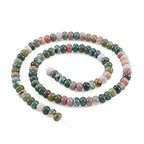 Cheriswelry 104pcs/Strand 6mm Natural Indian Agate Stone Beads Rondelle Gemstone Loose Spacer Abacus Beads Smooth Charms for DIY Craft Earring Bracelet Necklace Jewelry Making Supplies - color: Natural Indian Agate*2