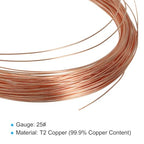 PATIKIL 49 Feet Solid Bare Copper Wire, 25 Gauge 99.9% Pure Copper Wire 0.5mm Soft Beading Wire Metal Plant Stem Ties for Jewelry Craft (15m) - size: 0.5mmx15m