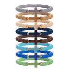 12pcs Halloween Heishi Beaded Bracelets for Women-Spooky Ghost & Pumpkin Party Favors Boho Stackable Polymer Clay Bead- Stretch Friendship Bracelet Set - style: Style B Pure Colors-8pcs