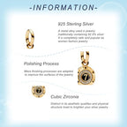 925 Sterling Silver Charms for Bracelets Gold Love and Heart Charms Cherry Blossom Dangle Beads Jewelry for Women - color: Gold Lucky 7