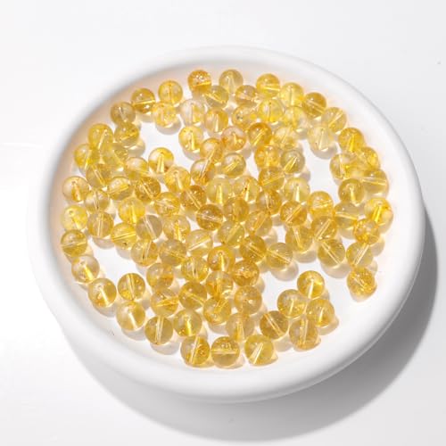 Raicegs 100pcs 8mm Citrine Beads Natural Gemstone Beads Round Loose Beads for Jewelry Making DIY Bracelets Necklace - color: Citrine, size: 8mm Round