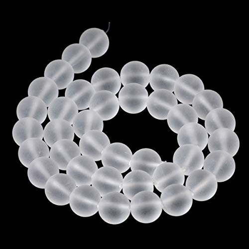 Natural Matte Gemstone Round Spacer Beads (4mm, Crystal Quartz) - color: Crystal Quartz, size: 4mm