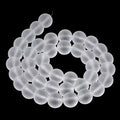 Natural Matte Gemstone Round Spacer Beads (4mm, Crystal Quartz) - color: Crystal Quartz, size: 4mm
