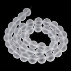 Natural Matte Gemstone Round Spacer Beads (4mm, Crystal Quartz) - color: Crystal Quartz, size: 4mm