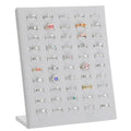 KUKUVR Velvet L-Shaped 50 Slots Ring Earring Holder Display Stand, jewelry Ring Earring Organizer Case Tray for Women & Selling Show (Grey) - color: Grey