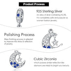 Charm for Bracelets and Necklaces, Heart Animals 925 Sterling Silver Bead Celestial Sun Moon Star Charms Jewelry Gift for Women Girls - color: Sparkling Moon Star Dangle Charm