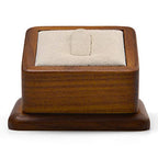 Oirlv Solid Wood Ring Holder,Square Single Ring Display Stand,Showcase Jewelry Display Bear - color: Creamy-white Ring Holder