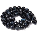60pcs 6mm Natural Blue Black Tiger Eye Gemstone Beads Energy Healing Crystal Round Loose Stone Beads for Jewelry Making, DIY Bracelets Necklaces - color: Blue Black Tiger Eye, size: 6mm