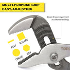 TOPLINE 4-piece Tongue and Groove Joint Pliers Set with Dipped Handles, Groove Joint Pliers Set Included 12-Inch, 10-Inch, 8-Inch and 6-Inch, Ideal for Basic Home Repair and General Applications - style: Dipped Handle