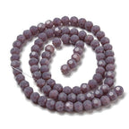 Perlin Czech Bohemian Crystal Glass Beads Faceted Round 4mm 90 Pieces Loose Spacer 1 Strand Beads for DIY Jewelry Earrings Necklace Bracelet Making (Purple Opaque) - color: Purple opaque