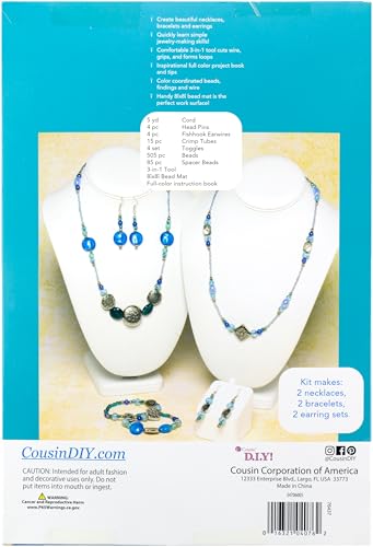 Cousin DIY Jewelry Basics Class in A Box Kit, Bright Glass