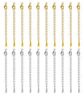 20PCS Gold Plated Necklace Extender for Women 2 Inch Chains Extenders for Necklace Gold and Silver Bracelet Anklet Extension with Charm for Jewelry - color: Large and Small