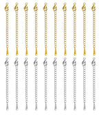 20PCS Gold Plated Necklace Extender for Women 2 Inch Chains Extenders for Necklace Gold and Silver Bracelet Anklet Extension with Charm for Jewelry - color: Large and Small
