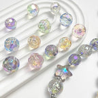 16mm Acrylic Beads UV Transparent Colorful Bead 95pcs Clear Football Beads for DIY Handmade Bracelets Necklaces Phone Chains Jewelry Making Craft Supplies(uv Transparent) - color: uv transparent