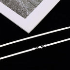 925 Sterling Silver Chain Necklace for Women 16-24 Inch Silver Jewelry Gift - size: 16 Inch, style: Square Snake Chain
