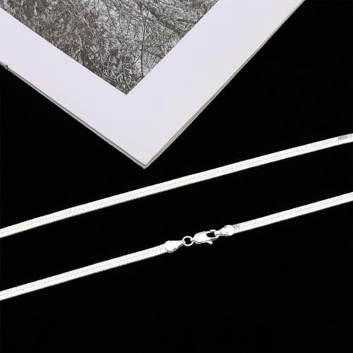 925 Sterling Silver Chain Necklace for Women 16-24 Inch Silver Jewelry Gift - size: 16 Inch, style: Square Snake Chain