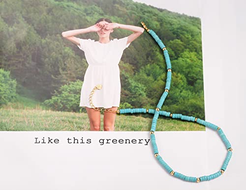 CANEVINKA Bohemian Beaded Choker Necklace 18K Gold Plated Bead Pendant Necklace Vintage Handmade Jewelry for Women - style: gold bead