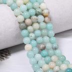 Stone Beads, 45pcs Amazonite, 8mm Round Loose Beads for Jewelry Making, Bracelets, with Bag, String & Card - color: Amazonite, size: 8mm