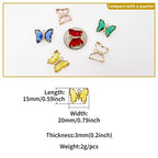 Crystal Zirconia Gold Plated Brass Charms for Jewelry Making Bracelet Necklace Earring Pendant Craft Supplies DIY Accessories - color: Butterfly-Yellow-5Pcs