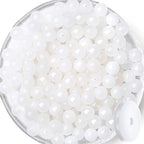 QINJIEJIE 100PCS White Jade Beads 8mm Natural Stone Beads Round Loose Gemstone Bead for Bracelet Beading Crystal Jewelry Making DIY Necklace Earrings 0.32" - color: White Jade, size: 100PCS