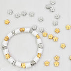6mm Flat Round Spacer Beads, 1560pcs (360flower), Gold, Silver, Black, Flower-shaped, Plastic (Copper Coated), Round, Loose Beads - color: 1560pcs（360flower）