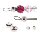 The Beadsmith Basic Elements Crimp Tubes & Corrugated Crimp Covers Designed to Secure The Ends of Jewelry Stringing Cables & Wires, Silver Color