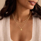 Layered Necklaces for Women, Dainty 14K Gold Plated Circle Peadant Chain Necklace Set Simple Paperclip Stacked Necklaces for Women Trendy Gold Jewelry - color: set4