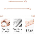 VANBARIS 925 Sterling Silver Necklace Extender Rose Gold Necklace Extender Rose Gold Chain Extenders for Necklaces 3 Piece Set (2, 3, 4 inch) - color: RoseGold, size: 2 3 4 inch