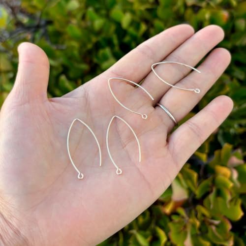 4pcs Adabele Real 1/20 14K Gold Filled V Shape Marquise Earring Hooks 32mm Long Dangle Ear Wire (0.8mm/20 Gauge) for DIY Earrings Jewelry Making JK1-M8 - color: 14K Gold Filled, size: 0.8mm wire (20 gauge) - 4pcs