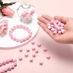 Ferreve 90 Piece Acrylic Dice Beads 10mm Dice Beads Bulk, Casino Games Birthday Party Supplies, Jewelry Making, Bracelet Necklaces Lanyard DIY Handicrafts (Pink) - color: Pink