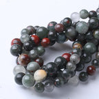African Bloodstone Stone Beads for Jewelry Making DIY Bracelet Necklace Jewelry Making 1 Strand 15.5inch 90PCS 4MM - color: African Bloodstone Stone, size: 4MM