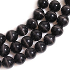 HAAMIIQII 60pcs 6mm Black Cat Eye Beads Round Loose Gemstone Beads for Jewelry Making Strand 15 Inch - color: Black, size: 6mm (60pcs)
