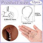 12 Pcs Leverback Earring Hooks, Stainless Steel Clasp Hoops, Hypoallergenic Dangles Earring Hooks, French Ear Wire Findings for Women, DIY Crafts, Jewelry Making (Silver) - color: Silver 12pcs