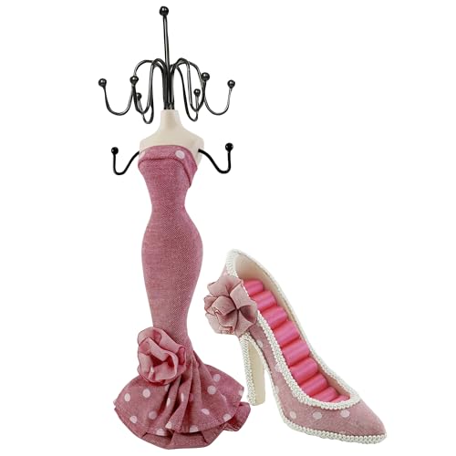 2 PCS Set Jewlery Display Shoe Ring Holder - Mannequin Necklace Display Bracelet Orgaziner (Or) - color: Or