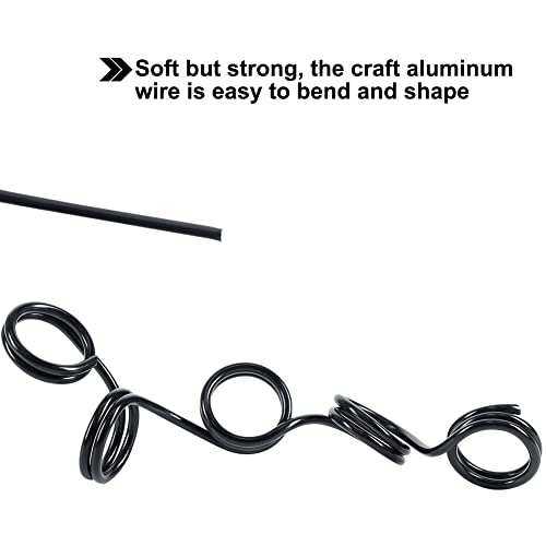 Tenn Well 9 Gauge Aluminum Wire, 50 Feet 3mm Bendable Metal Craft Wire for Sculpting, Armature Making, Jewelry Making, Wire Weaving and Wrapping (Black) - color: Black, size: 9 Gauge