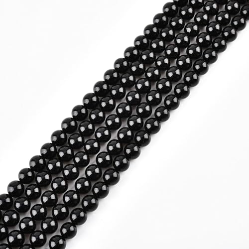 4mm Natural Black Onyx Beads Round Agate Gemstone Loose Beads for Jewelry Making (88-95pcs/strand) - color: Black Onyx, size: 4mm