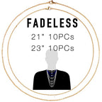 Fadeless Stainless Steel Chains for Jewelry Making, 20 Pack, Hypoallergenic, Silver & Gold Plated Necklace Findings, Accessories (Gold (21+23")) - color: Gold (21+23")