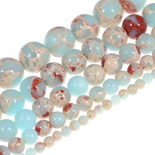 Blue Imperial Jasper Beads for Jewelry Making Stone Bead Bracelets Chakra Round Gemstone Beads Bulk, 45pcs 8mm Jasper Stone - color: Blue Imperial Jasper, size: 8mm