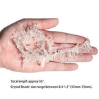 SUNYIK Natural Rock Quartz Crystal Points Quartz Polished Sticks Spikes Point Beads 15 inches Strand Drilled - color: Natural Rock Quartz(Polished), size: 0.4"-1.3"