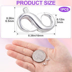 Pndeyo Double Opening Lobster Clasp, 925 Sterling Silver Jewelry Connector Extender, Hypoallergenic Spring Clasp for Keychains Necklace Bracelet Jewelry Making - color: Silver-1pc-0.39"×0.26"