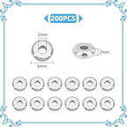UNICRAFTALE 200Pcs Flat Round Spacer Beads Stainless Steel Bracelet Beads 6mm Small Metal Spacer Bead Smooth Loose Bead for DIY Bracelet Jewelry Crafts Making Hole 2mm - size: 6mm Diameter
