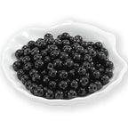 200Pcs Glass Pearl Beads Faux Pearls Round Czech Tiny Satin Luster Spacer Loose Beads Bulk with Holes Handcrafted for DIY Bracelets Jewelry Making Crafts Supplies (6MM, Black) - color: Black, size: 6MM