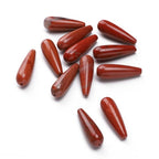 BEADIA Natural Redstone Teardrop Stone Beads 10x30mm 12pcs Dangle Earring Charm for DIY Jewelry Making - color: Redstone