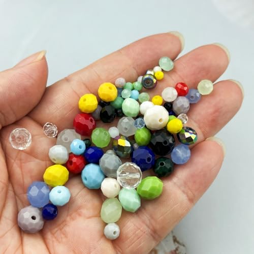 60pcs 10mm Crystal Glass Beads Faceted Rondelle Glass Spacer Beads for Bracelets Necklace Pendants Earrings Key Chains Jewelry Making(Light Green Jade) - color: Light Green Jade, size: 10mm