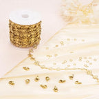 Jabogrii 16.4 Feet Gold Stainless Steel Chain for Jewelry Making Four Leaf Clover Chain Bulk Spool DIY Jewelry Making Supplies - color: FLower Gold
